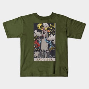 Tarot - The Tower - BAD VIBES Kids T-Shirt